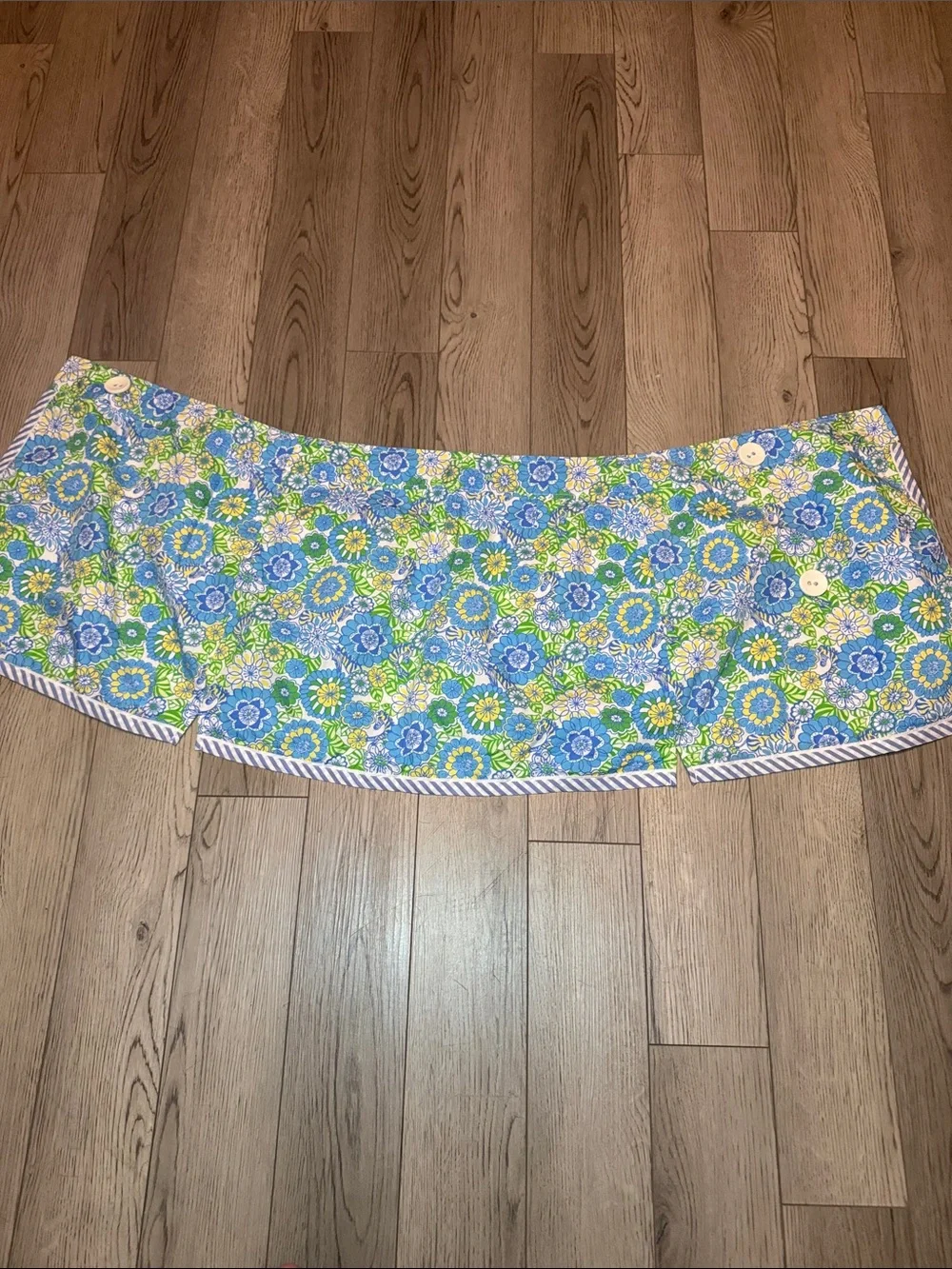 Lilly Pulitzer Floral Wrap Skirt Colorful Zebra Print Size 14 Blue Green Yellow